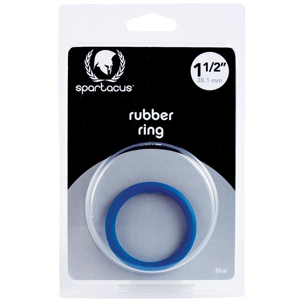 Spartacus 1.5" Rubber Cock Ring - Blue
