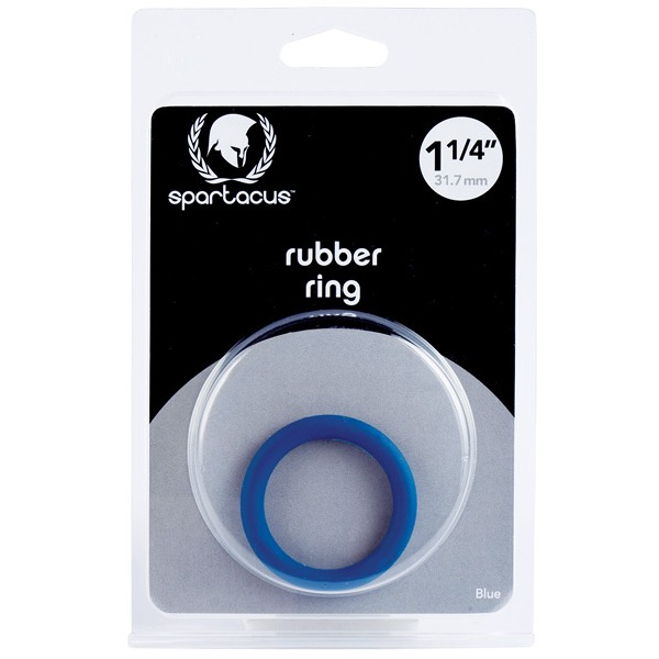 Spartacus 1.25" Rubber Cock Ring -  Blue