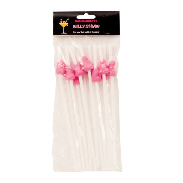 Bachelorette Party Willy Straw - Pack of 12