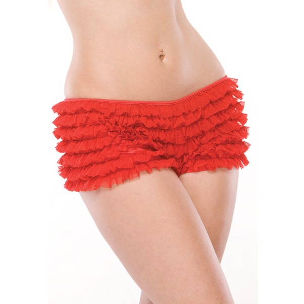 Ruffle Shorts w/Back Bow Detai Red (One Size Fits Most)