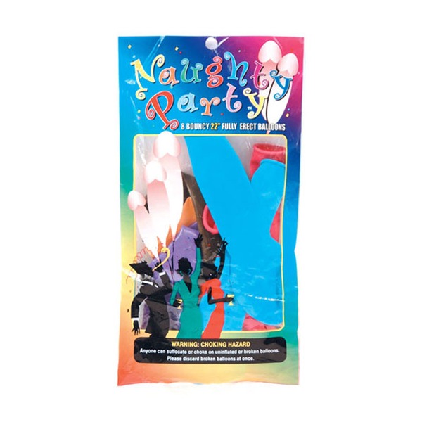 Naughty Party 22" Penis Balloons - Asst. Colors Pack of 8