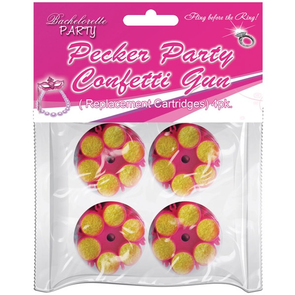 Party Pecker Confetti Refill Cartridge - Pack of 4