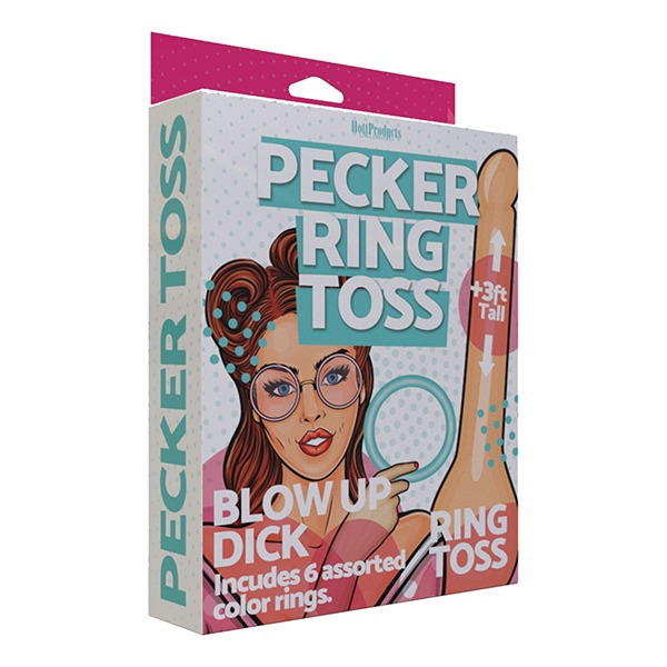Inflatable Pecker Ring Toss - Asst. Color Rings