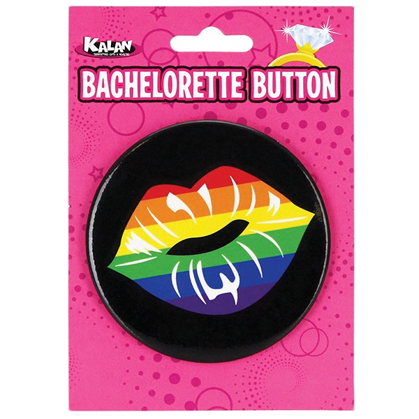 3" Button - Rainbow Lips