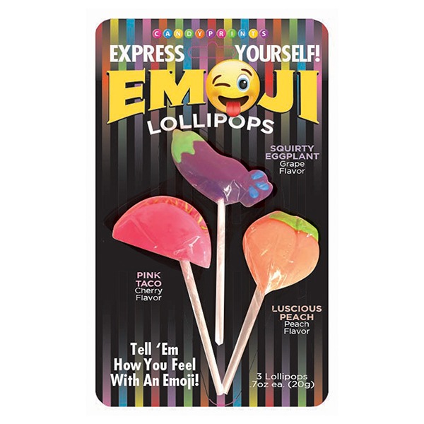 Express Yourself Emoji Lollipops - Asst. Flavors Pack of 3