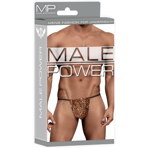 Male Power Posing Strap Thong Animal Print (One Size Fits Most)