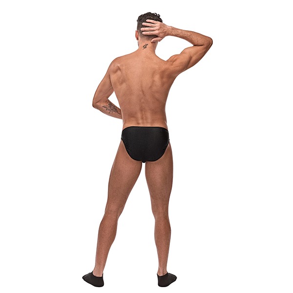 Male Power Nylon Spandex Pouchless Brief Black (One Size Fits Most)
