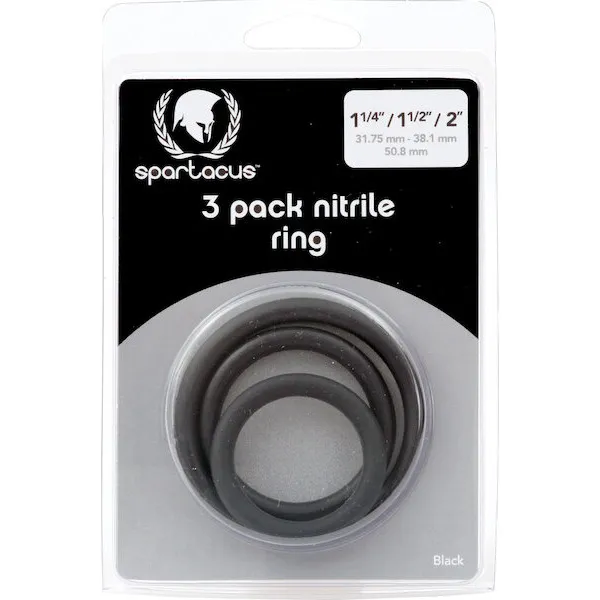 Spartacus-Nitrile-Cock-Ring-Set-Black-Pack-of-3
