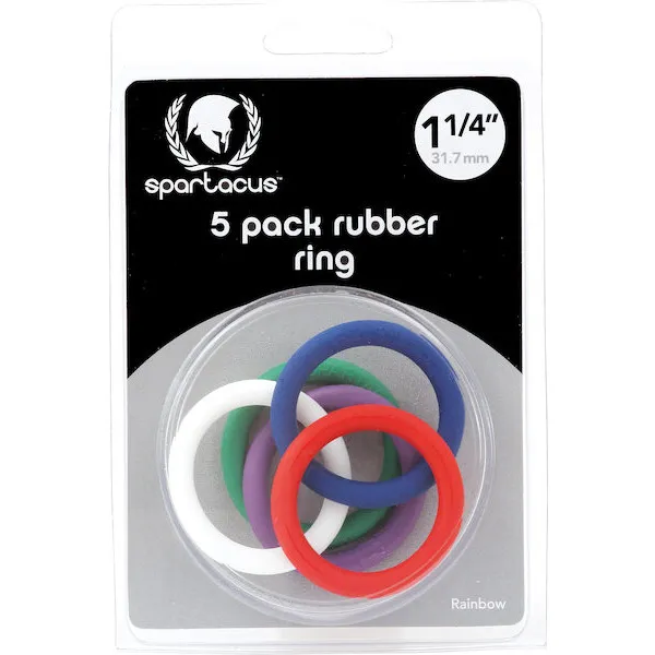 Spartacus-1-25-inch-Rubber-Cock-Ring-Set-Rainbow-Pack-of-5