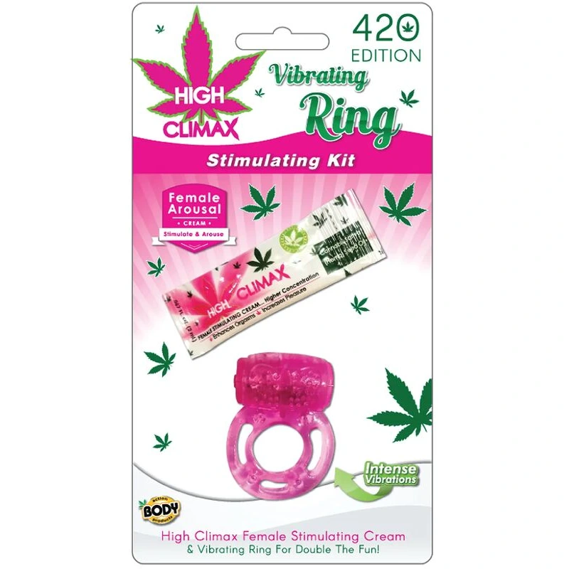 High-Climax-Vibrating-Ring-Stimulating-Kit-w-Hemp-Seed-Oil-Pink