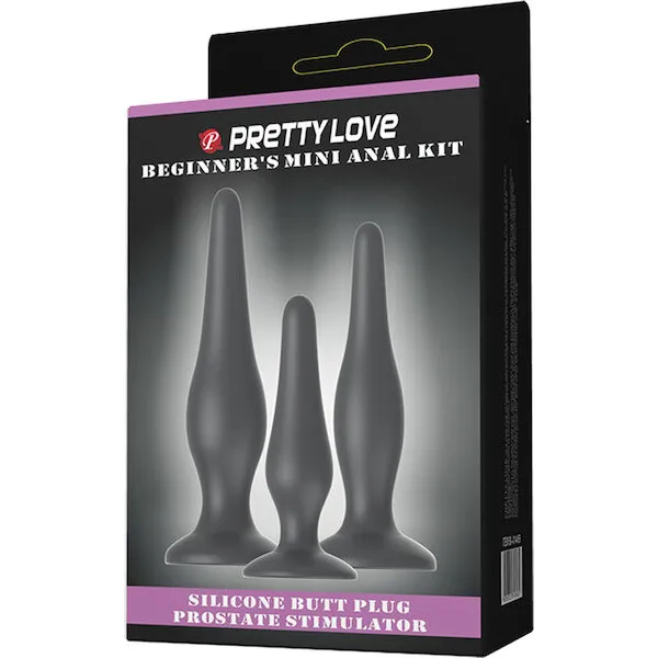 Pretty-Love-Beginner-039-s-Mini-Anal-Kit-Black-Set-of-3