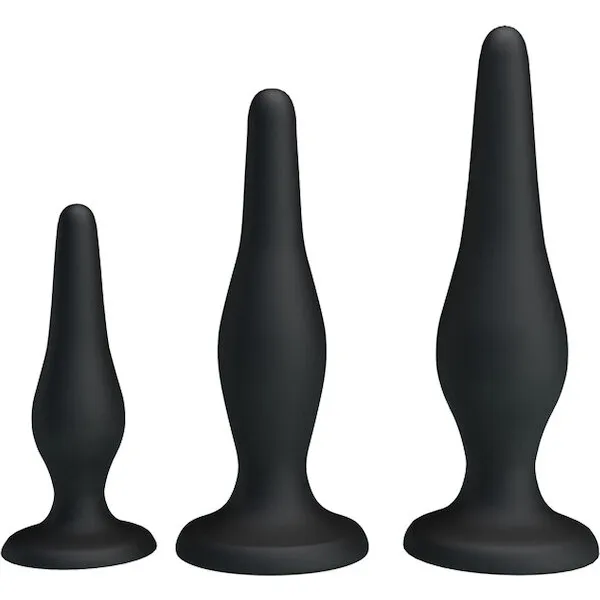 Pretty-Love-Beginner-039-s-Mini-Anal-Kit-Black-Set-of-3