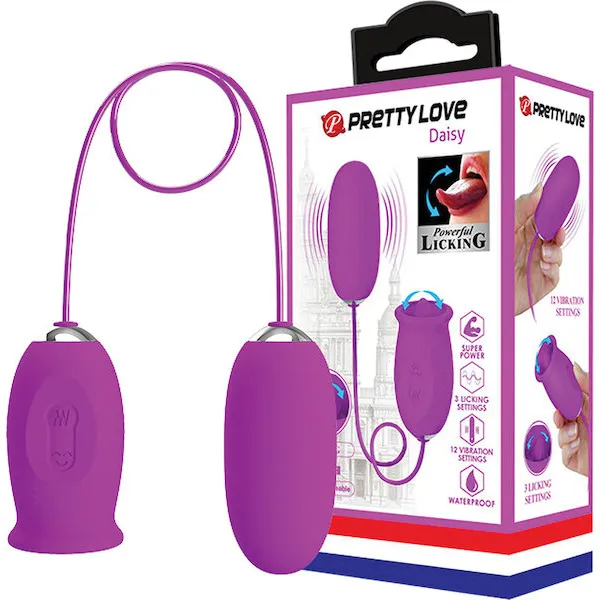 Pretty Love Daisy Silicone Licker Plus Egg - Fuchsia