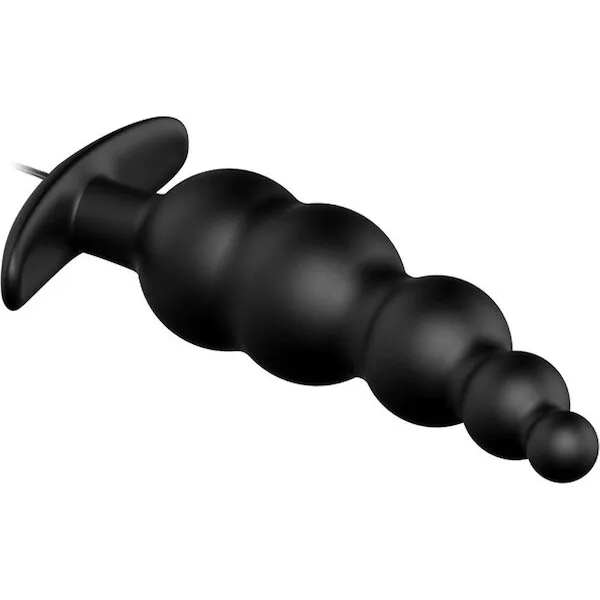 Pretty-Love-Vibrating-Bead-Shaped-Butt-Plug-Black