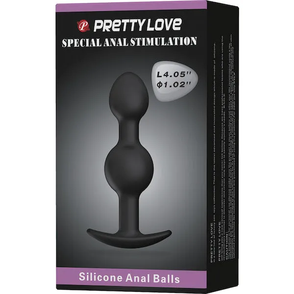 Pretty-Love-4-05-inch-Silicone-Anal-Plug-w-Ball-Black