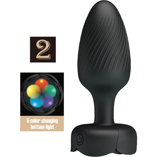 Pretty-Love-Varian-Large-Butt-Plug-w-Multi-Color-Bottom-Light-Black