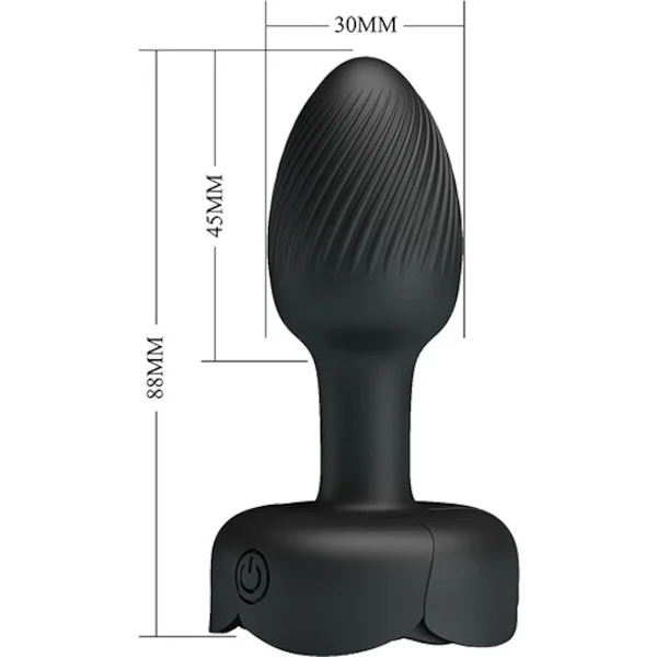 Pretty-Love-Olman-Small-Butt-Plug-w-Multi-Color-Bottom-Light-Black