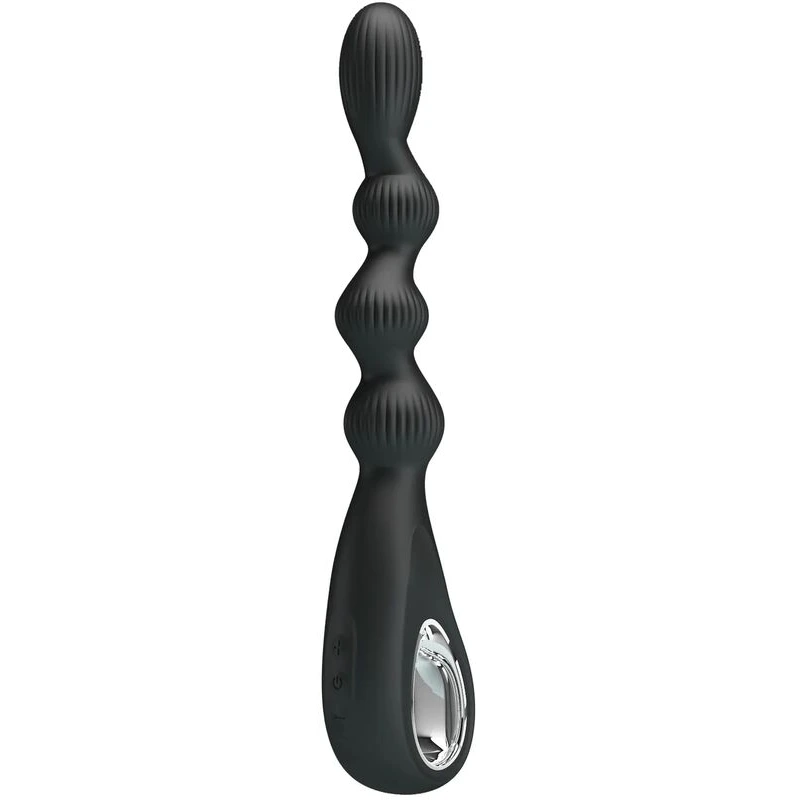 Pretty-Love-Federer-Vibrating-Beaded-Anal-Probe-Black