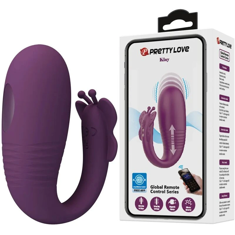 Pretty-Love-Klay-App-Enabled-Thrusting-Hands-Free-Vibrator-Purple
