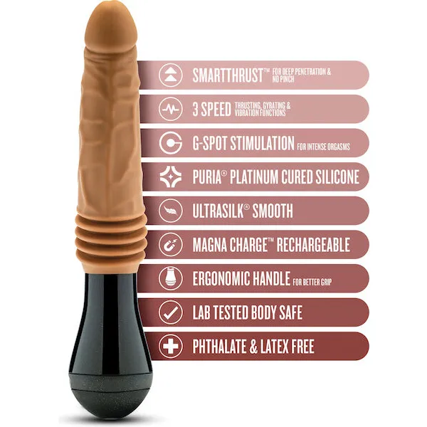 Blush Dr. Skin Silicone Dr. Arthur Thrusting Gyrating Vibrating Dildo - Tan