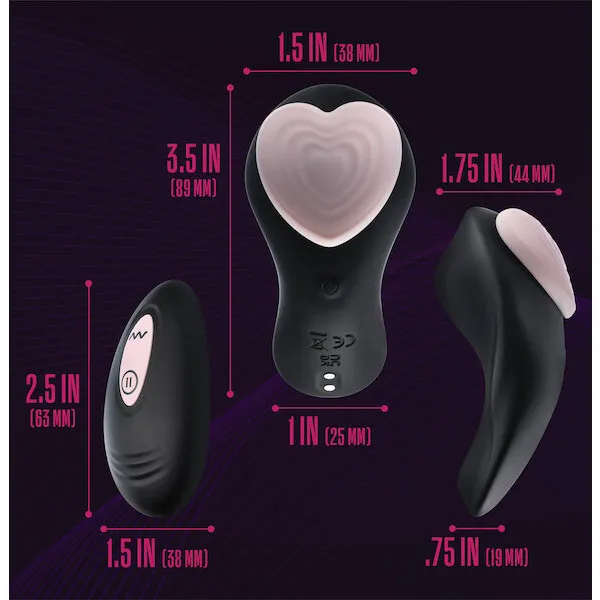 Blush Temptasia Heartbeat Panty Vibe w/Remote - Pink &amp; black