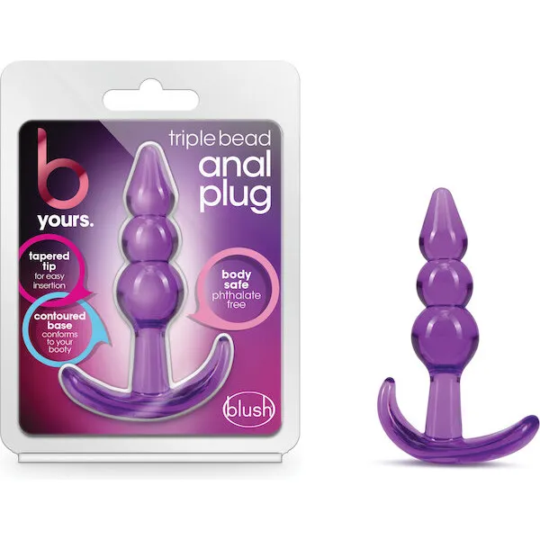Blush-B-Yours-Triple-Bead-Anal-Plug-Purple