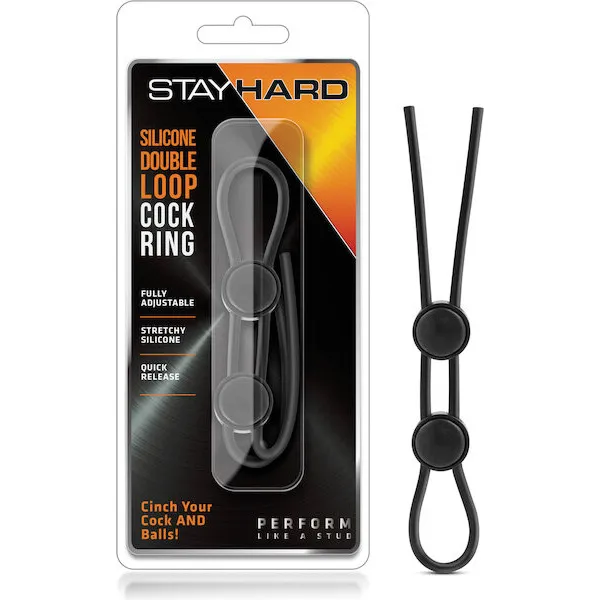 Blush-Stay-Hard-Silicone-Double-Loop-Cock-Ring-Black