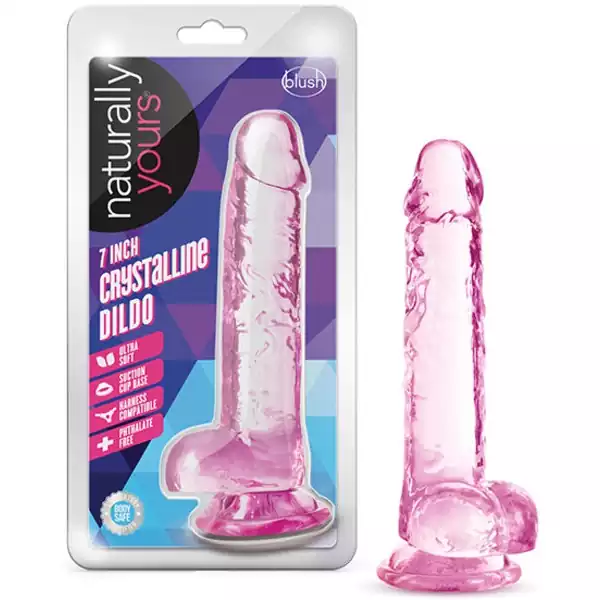 Blush Naturally Yours 7" Crystalline Dildo - Rose