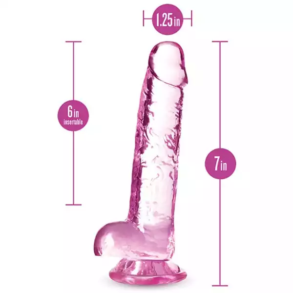 Blush Naturally Yours 7" Crystalline Dildo - Rose