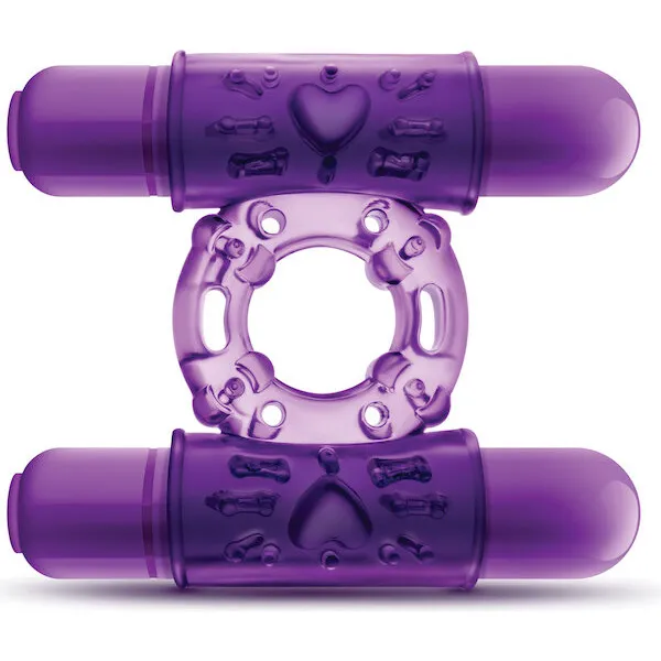 Blush Play With Me Double Play Dual Vibrating Cockring - Purple