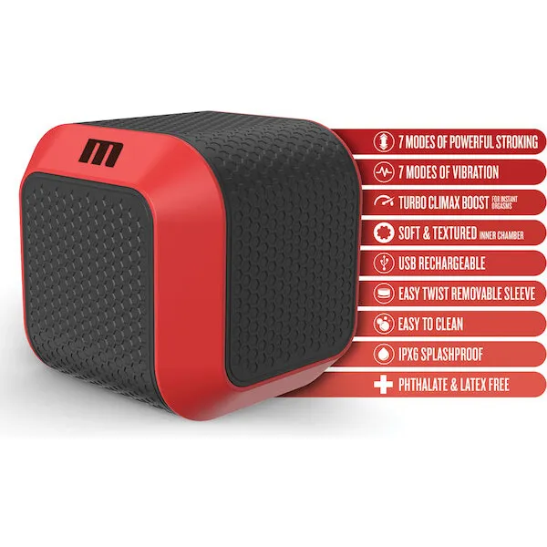 Blush M for Men SlamBox Thrusting & Rotating Stroker - Red