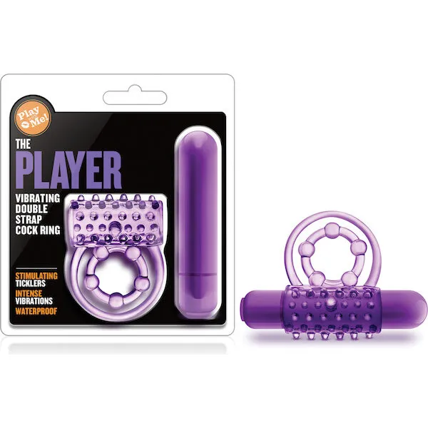 Blush Play With Me the Player Vibrating Double Strap Cockring - Purple