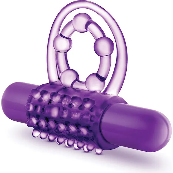 Blush Play With Me the Player Vibrating Double Strap Cockring - Purple
