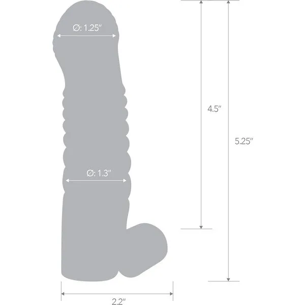 Blue Line C &amp; B 5.25" Vibrating Penis Enhancing Sleeve Extension - Smoke
