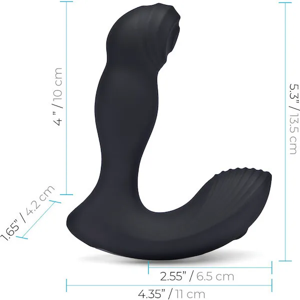 Blue Line Vibrating Prostate Thumper w/Remote - Black