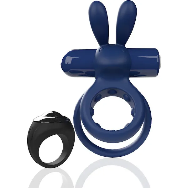 Screaming O Ohare Remote Controlled Vibrating Ring - Blue