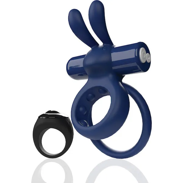 Screaming O Ohare Remote Controlled Vibrating Ring - Blue
