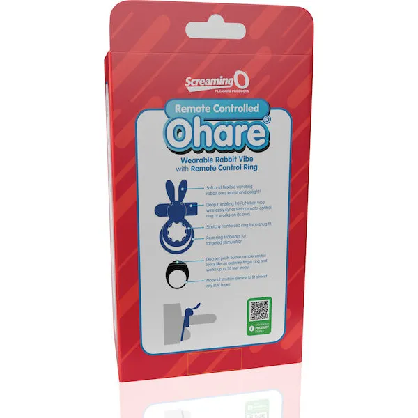Screaming O Ohare Remote Controlled Vibrating Ring - Blue