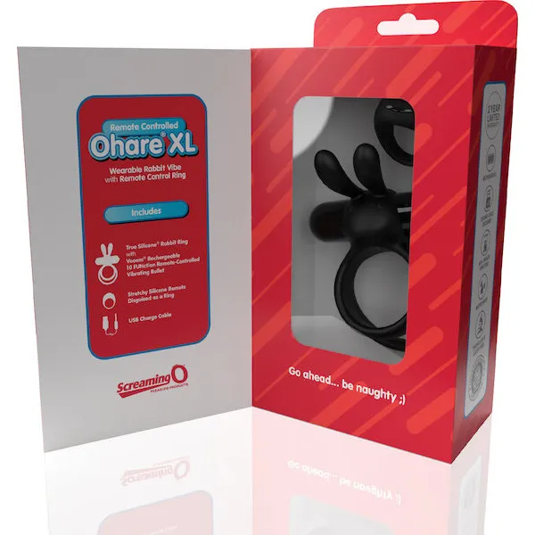 Screaming O Ohare Remote Controlled Vibrating Ring - XL Black