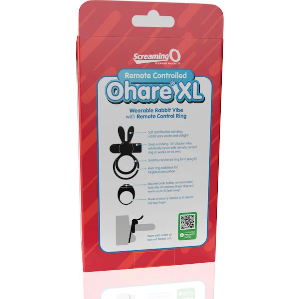 Screaming O Ohare Remote Controlled Vibrating Ring - XL Black