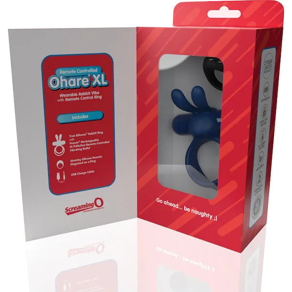 Screaming O Ohare Remote Controlled Vibrating Ring - XL Blue