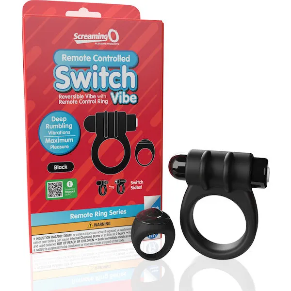 Screaming O Switch Remote Controlled Vibrating Ring - Black