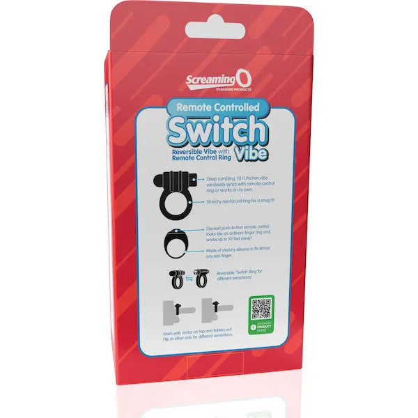 Screaming O Switch Remote Controlled Vibrating Ring - Black