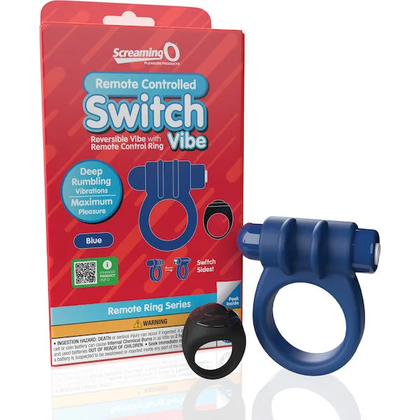Screaming O Switch Remote Controlled Vibrating Ring - Blue