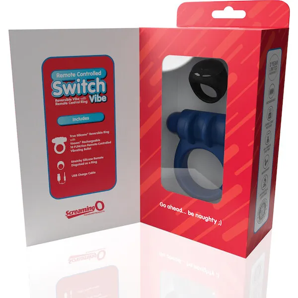 Screaming O Switch Remote Controlled Vibrating Ring - Blue
