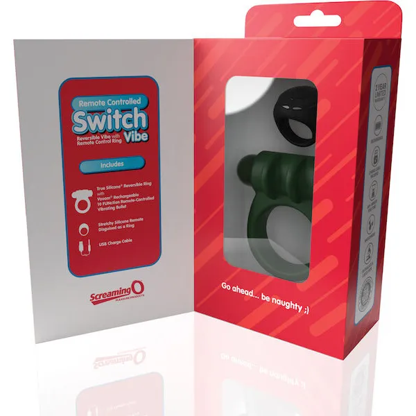 Screaming O Switch Remote Controlled Vibrating Ring - Green