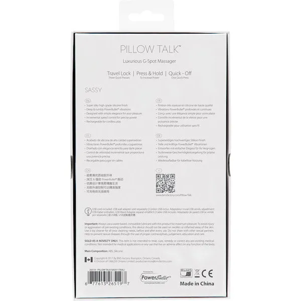 Pillow Talk Sassy G Spot Vibrator - Pink