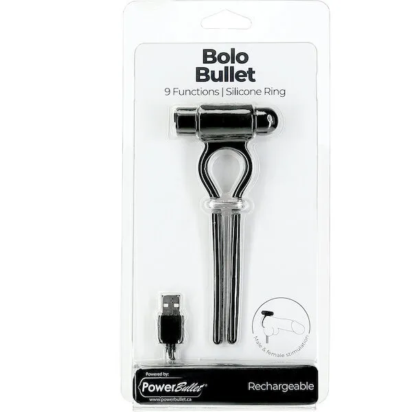 Bolo Bullet Vibrating Adjustable Cock Tie - Black