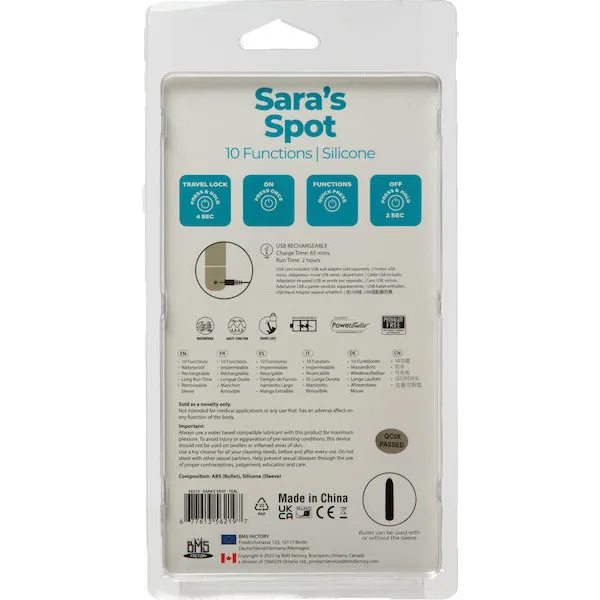 Sara-039-s-Spot-Rechargeable-Bullet-w-G-Spot-Sleeve-10-Functions-Teal