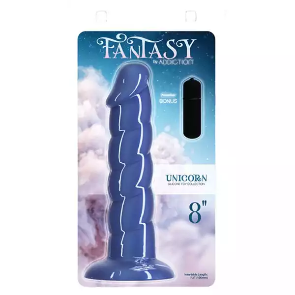 Fantasy-Addiction-8-inch-Unicorn-Dildo-Blue
